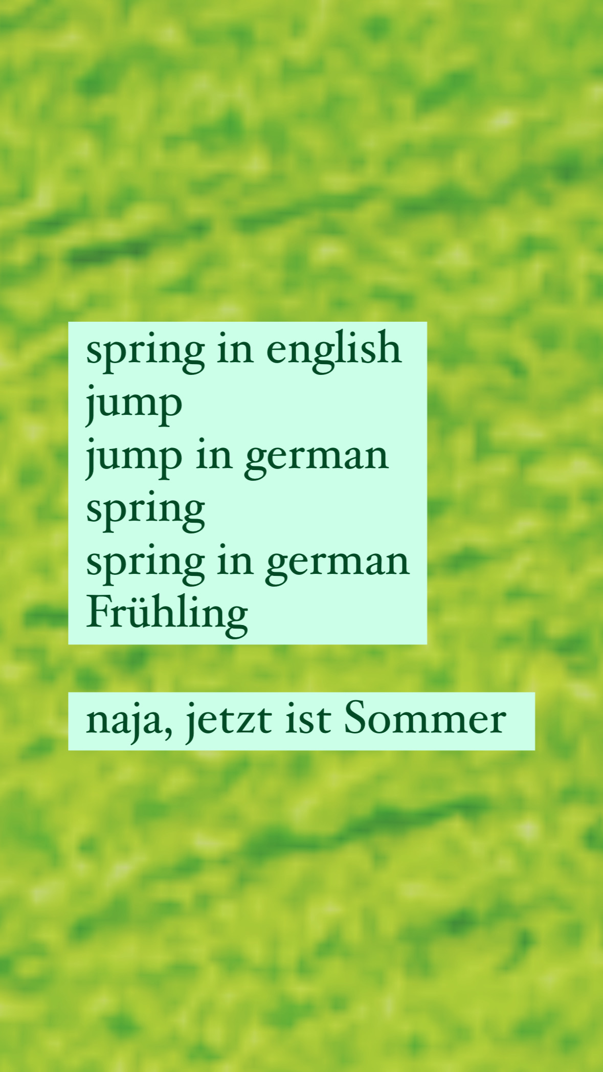 naja, jetzt ist Sommer
